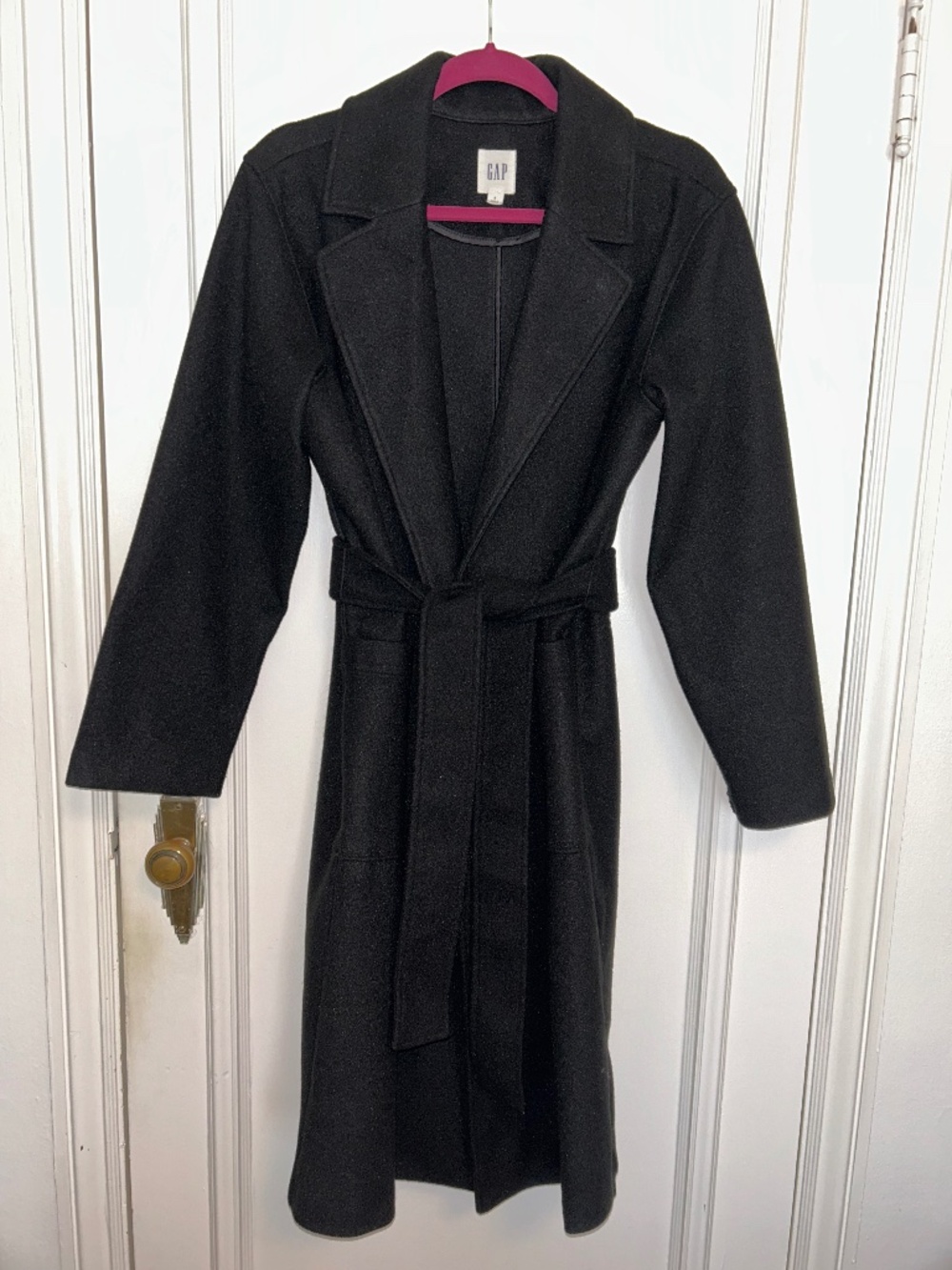 GAP Oversized Black Wrap Coat Size Small
